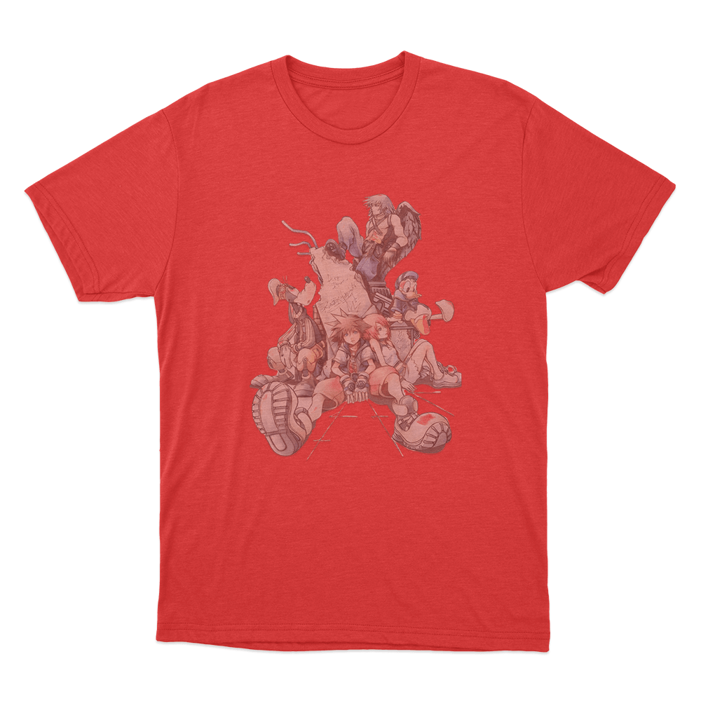 Kingdom Hearts Character Memorial Scene Unisex T Shirt Red Kingdom Hearts Character Memorial Scene Unisex T Shirt Red