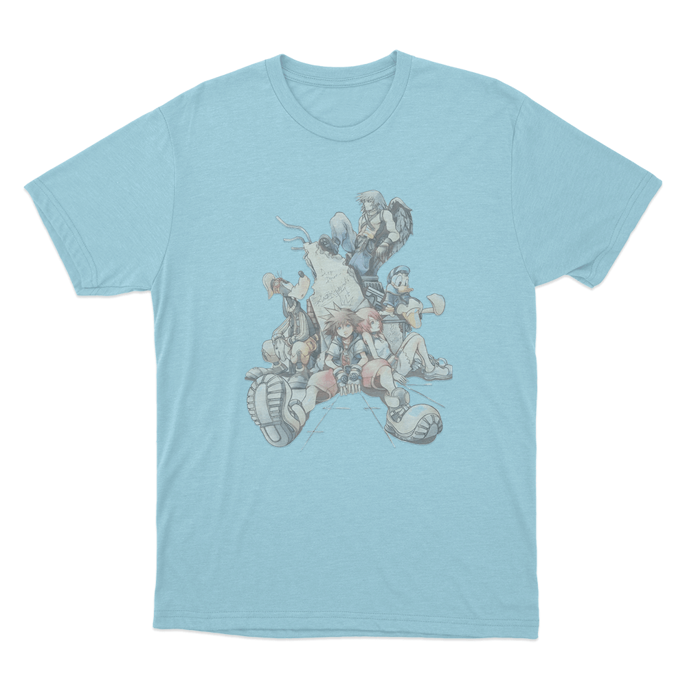 Kingdom Hearts Character Memorial Scene Unisex T Shirt Sky Blue Kingdom Hearts Character Memorial Scene Unisex T Shirt Sky Blue
