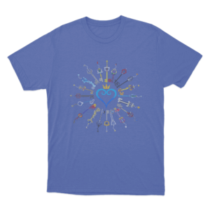 Kingdom Hearts Keyblade Collection Unisex T Shirt Blue