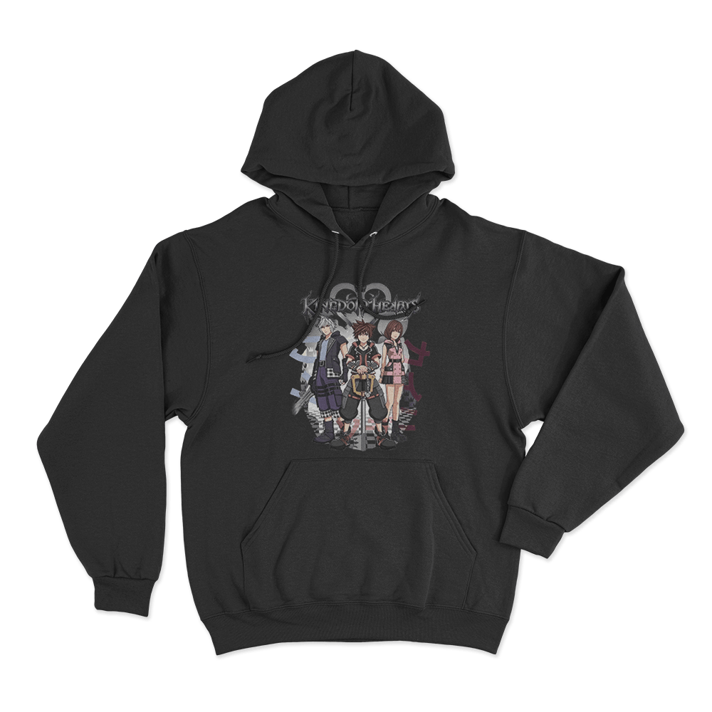 Kingdom Hearts Riku, Sora, and Kairi Group Unisex Hoodie Black Kingdom Hearts Riku Sora and Kairi Group Unisex Hoodie Black