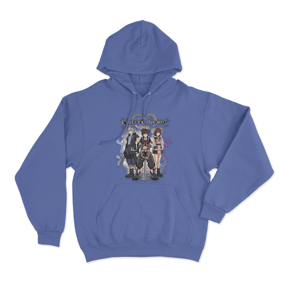 Kingdom Hearts Riku, Sora, and Kairi Group Unisex Hoodie Blue Kingdom Hearts Riku Sora and Kairi Group Unisex Hoodie Blue
