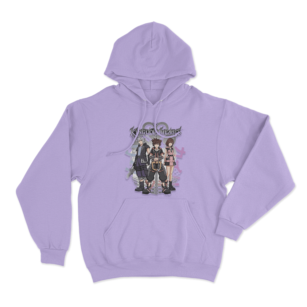 Kingdom Hearts Riku, Sora, and Kairi Group Unisex Hoodie Purple Kingdom Hearts Riku Sora and Kairi Group Unisex Hoodie Purple