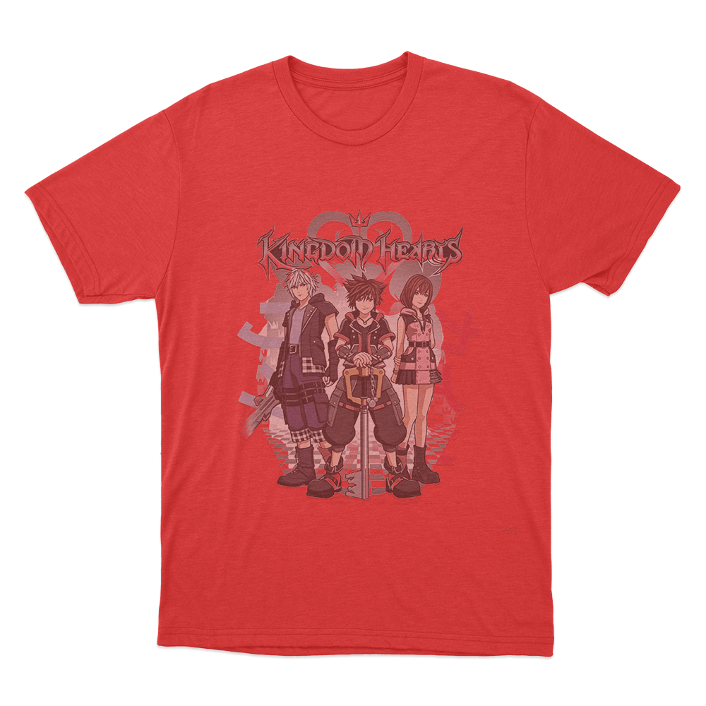 Kingdom Hearts Riku, Sora, and Kairi Group Unisex T Shirt Red Kingdom Hearts Riku Sora and Kairi Group Unisex T Shirt Red
