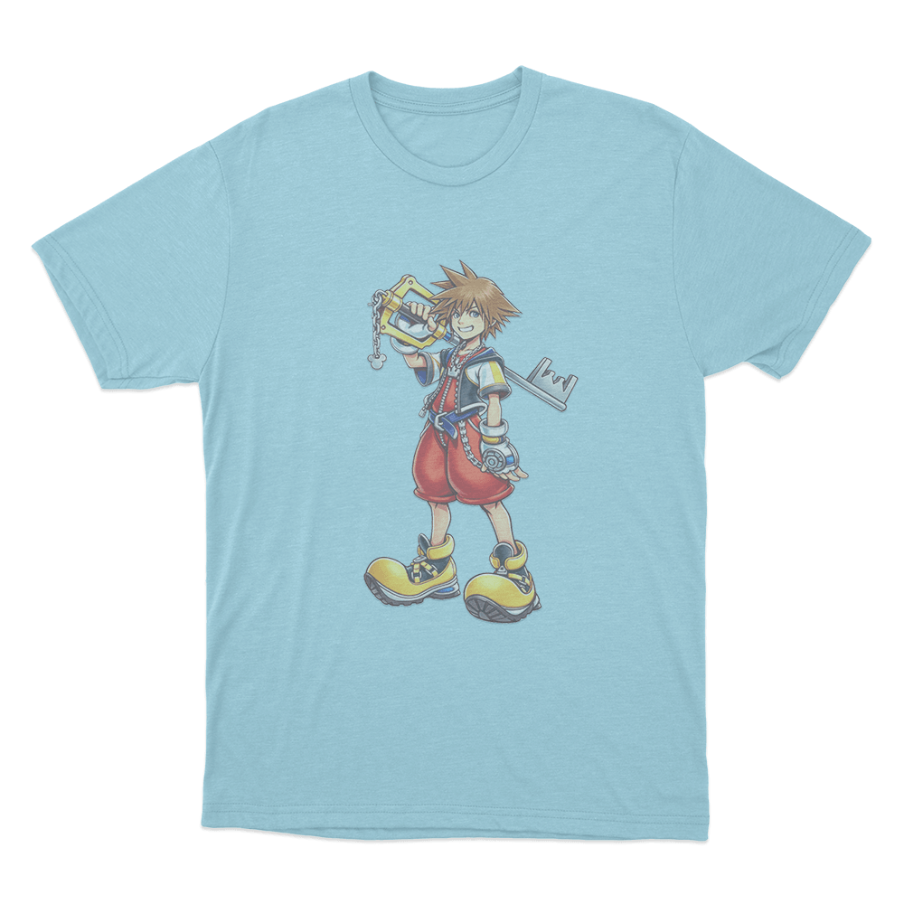 Kingdom Hearts Sora Unisex T Shirt Sky Blue Kingdom Hearts Sora Unisex T Shirt Sky Blue