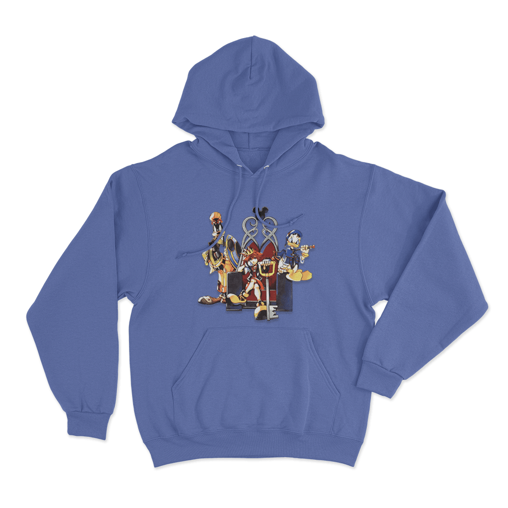 Sora Donald Goofy Throne Unisex Hoodie Blue Sora Donald Goofy Throne Unisex Hoodie Blue