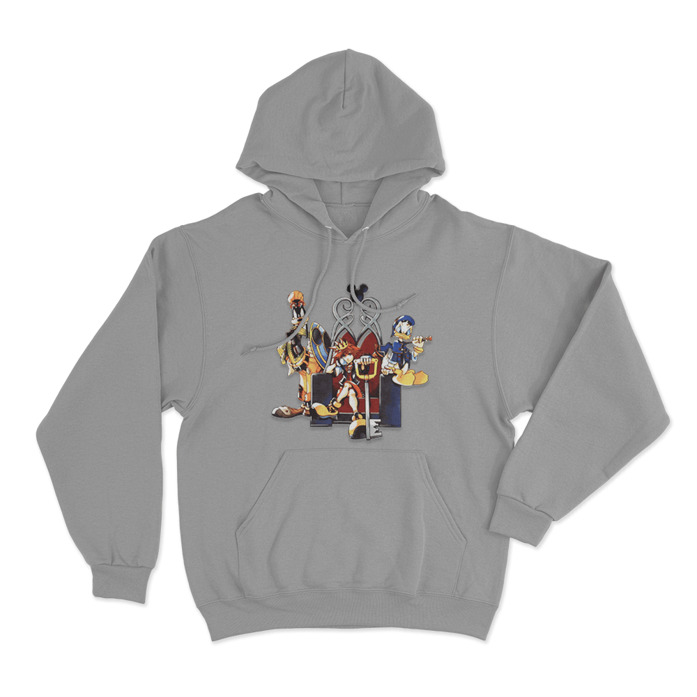 Sora Donald Goofy Throne Unisex Hoodie Grey Sora Donald Goofy Throne Unisex Hoodie Grey