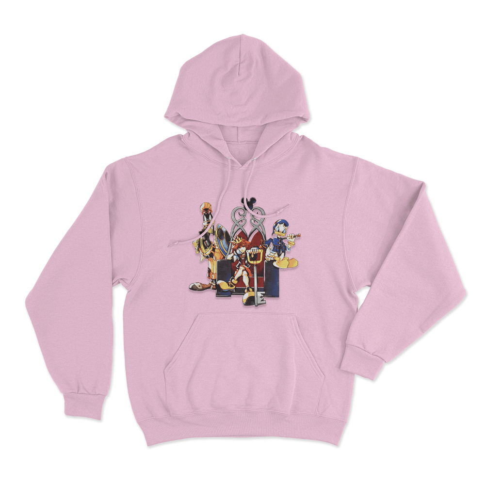 Sora Donald Goofy Throne Unisex Hoodie Pink Sora Donald Goofy Throne Unisex Hoodie Pink