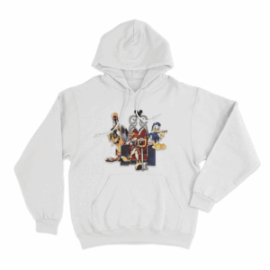 Sora Donald Goofy Throne Unisex Hoodie White